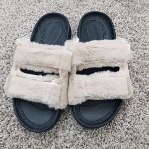 Brand New Faux Fur Slides